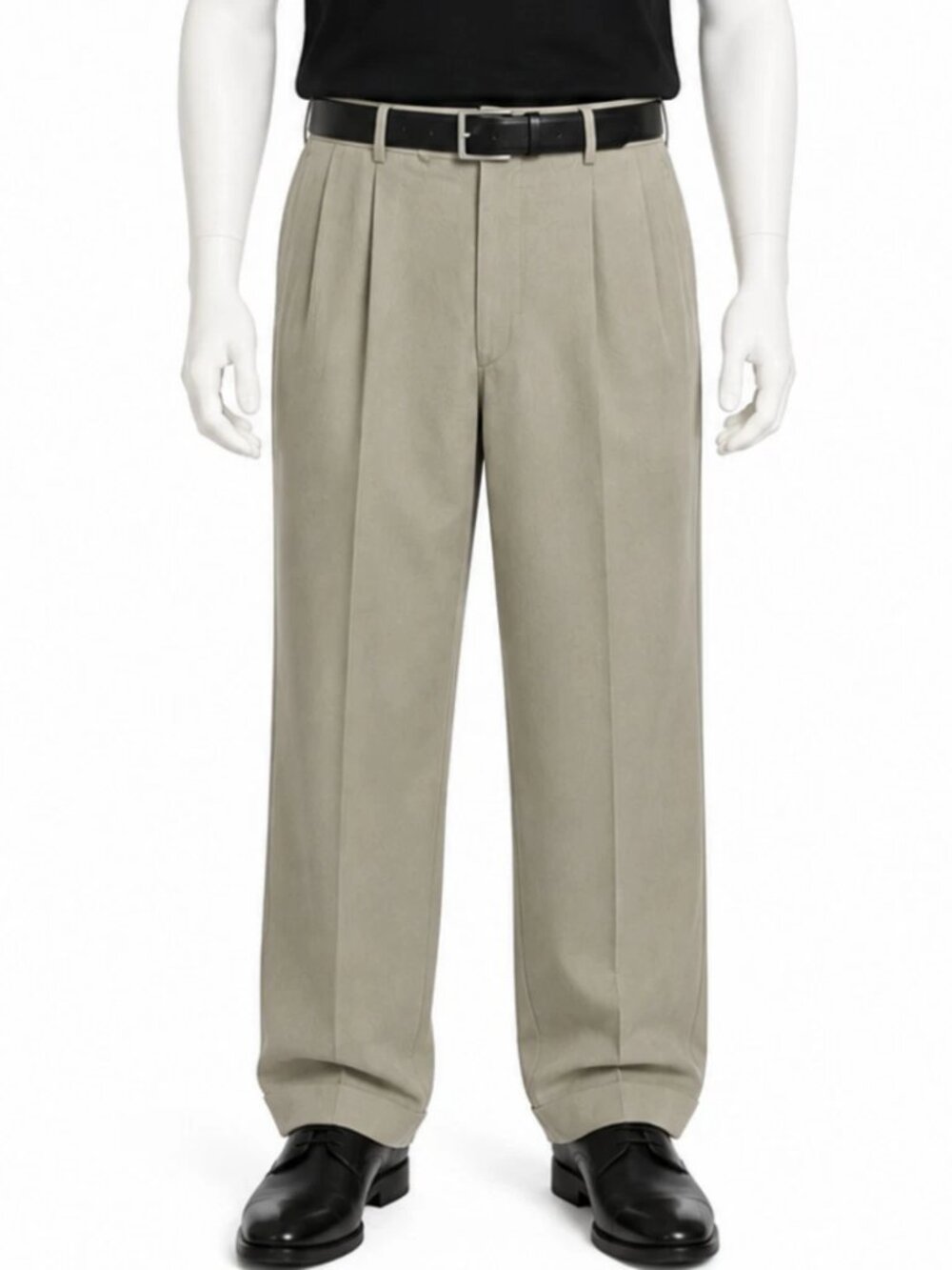 Nautica Mens Pants 34x32 100% Silk Pleated Dress Pants Khaki Tan Trousers